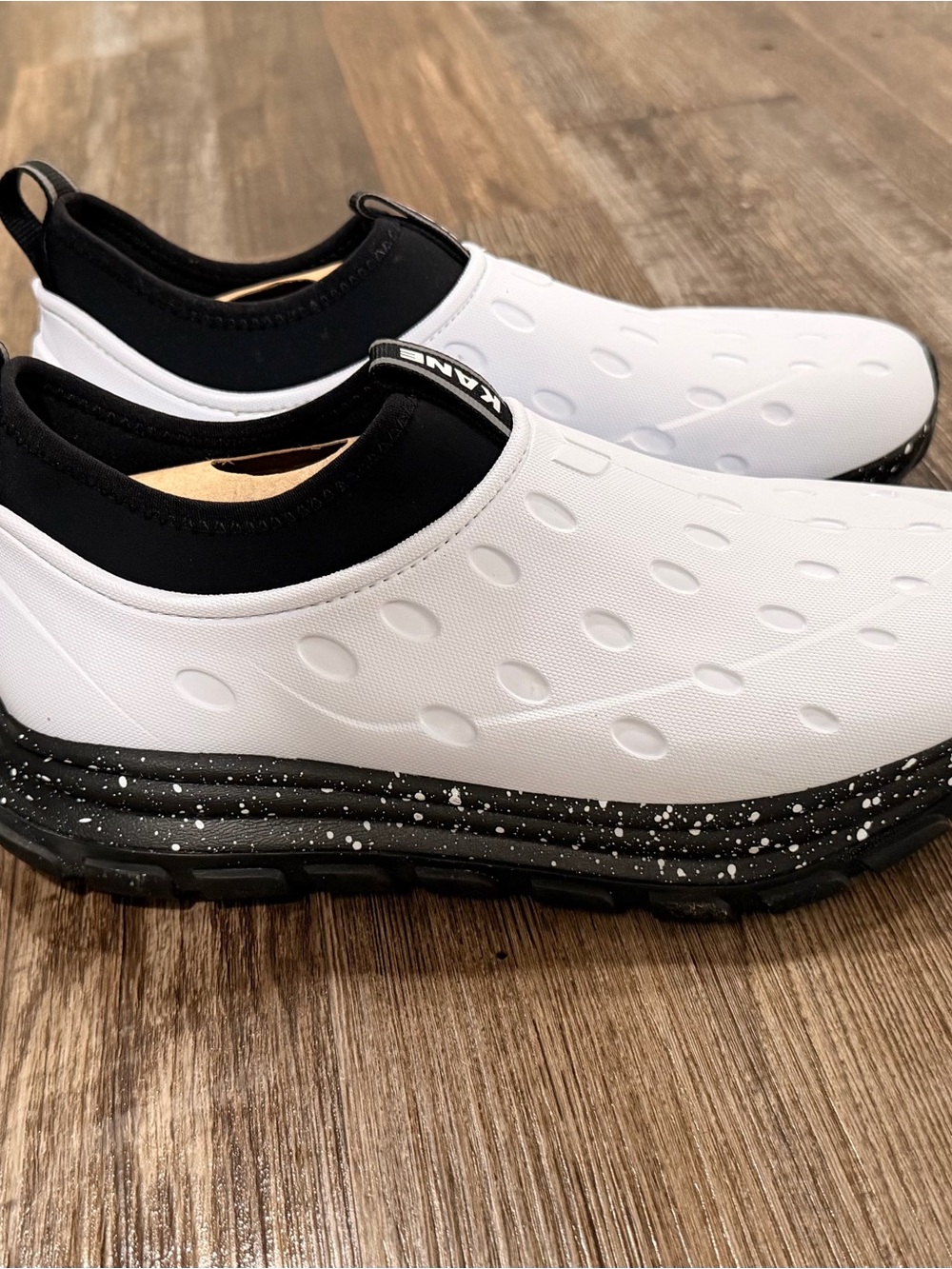 Slip-On Women's Sneakers — White and Black Comfort Trainer